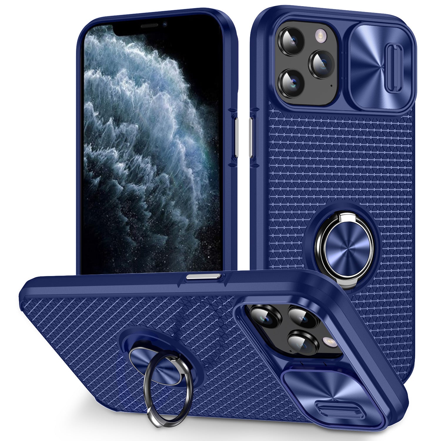 Ring Kickstand PC TPU telefontaske til iPhone 11 Pro Slide Kamera Lens Cover Smartphone Cover Ring Kickstand PC TPU telefontaske til iPhone 11 Pro Slide Kamera Lens Cover Smartphone Cover